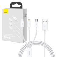 Quick Charge USB to M+L+C  Baseus Superior Data 3.5A 1m (White), Baseus