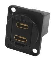 USB ADAPTER, 2 PORT, TYPE C RCPT-PLUG