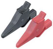 ALLIGATOR CLIP SET, BLACK/RED, 2PC