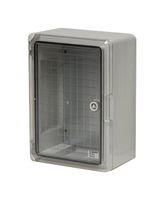 LOCKABLE DOOR ENCLOSURE, ABS/PC, GRY/CLR