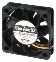 DC AXIAL FAN, 17.7CU.FT/MIN, BALL, 52MM