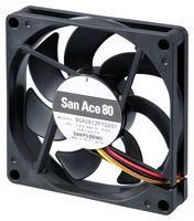 DC AXIAL FAN, 50.9CU.FT/MIN, BALL, 80MM