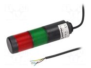 Signalling column; red/green; LED; 24VDC; 24VAC; IP65; Ø38x141mm WERMA