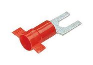 TERMINAL, FORK TONGUE, #8, RED, 22-18AWG