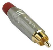 RCA CONNECTOR, PLUG, 2POS, SATIN/RED