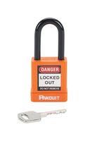 LOCKOUT PADLOCK, 40MM, ALUM/STL, ORANGE