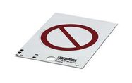 SAFETY SIGN, PVC, RED/WHITE, 100MM