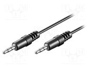 Cable; Jack 3.5mm 3pin plug,both sides; 2.5m; black; Øcable: 4mm Goobay