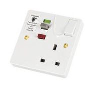 RCD SOCKET, 13A, 230VAC, PASSIVE, 1 GANG