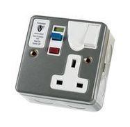 RCD SOCKET, 13A, 230VAC, ACTIVE, 1 GANG