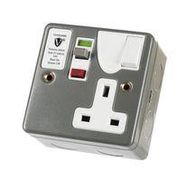 RCD SOCKET, 13A, 230VAC, PASSIVE, 1 GANG