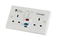 RCD SOCKET, 13A, 230VAC, ACTIVE, 2 GANG