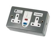 RCD SOCKET, 13A, 230VAC, ACTIVE, 2 GANG