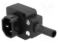 Connector: AC supply; plug; male; 10A; 250VAC; IEC 60320; C14 (E) 