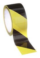 HAZARD TAPE, VINYL, BLACK/YELLOW, 54' L