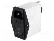 Connector: AC supply; socket; male; 6A; 250VAC; C14 (E),shielded SCHURTER