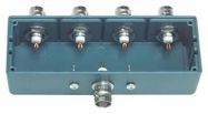 EMI/RFI BOX, 5 BNC FEMALE, ALUM, BLUE