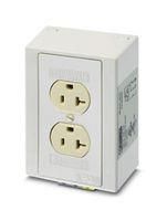 MAINS SOCKET, 2P+E, 15A, 125V, DIN RAIL