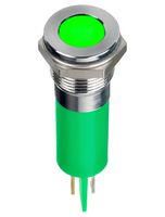 LED PANEL INDICATOR, GREEN, 14MM, 2.2V