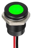 LED PANEL INDICATOR, GREEN, 14MM, 12VDC