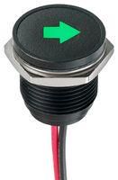 LED PANEL INDICATOR, GREEN, 16MM, 12VDC