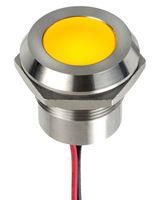 LED PANEL INDICATOR, YELLOW, 22MM, 12VDC