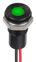 LED PANEL INDICATOR, GREEN, 8MM, 12VDC