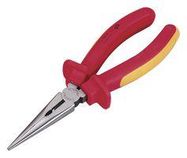 PLIER, VDE, LONG NOSE, 6", CRV STEEL