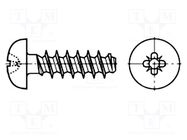 Screw; for plastic; 2.2x8; Head: cheese head; Pozidriv; PZ1; steel 