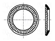 Washer; spring,externally serrated; M6; D=10mm; h=1.2mm; BN 792 BOSSARD