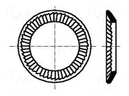 Washer; spring,externally serrated; M5; D=8.5mm; h=1.1mm; BN 792 BOSSARD