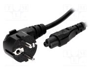 Cable; 3x0.75mm2; CEE 7/7 (E/F) plug angled,IEC C5 female; PVC LIAN DUNG