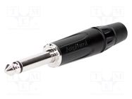 Connector: Jack 6,3mm; plug; male; mono; ways: 2; straight; black AMPHENOL