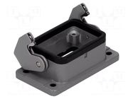 Enclosure for connectors: HDC; size 6B; Han® B; IP67; with latch HARTING