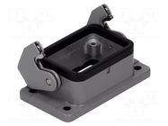 Enclosure for connectors: HDC; size 6B; Han® B; IP67; with latch HARTING