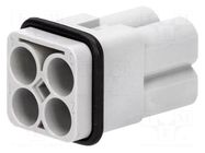 Connector: HDC; contact insert; male; 40A; 830V; Han Q; PIN: 4 HARTING