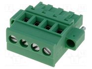 Pluggable terminal block; 5.08mm; ways: 4; angled 90°; plug; green 