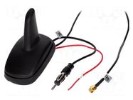 Antenna; SHARK; AM,FM,GPS; DIN,SMA-A; 12VDC; RG174 4CARMEDIA