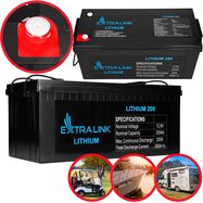 Extralink LiFePO4 200AH | Accumulator | 12.8V, BMS, EXTRALINK