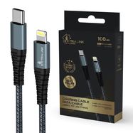 USB-C to Lightning Cable Extralink Smart Life Black, 100cm, EXTRALINK