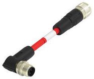 SENSOR CORD, 4P M12 PLUG-M12 RCPT, 3.3'