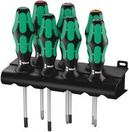 335/350/367/7 Rack Screwdriver set Kraftform Plus Lasertip and rack, 1 x PH 2x100; 1 x PZ 1x80; 1 x PZ 2x100; 1 x 0.8x4.0x100; 1 x TX 15x80; 1 x TX 20x100; 1 x TX 25x100, Wera