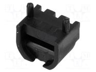 LED housing; 5mm; polyamide; angular; 3 PIN; black; UL94V-2; H: 6mm FIX&FASTEN