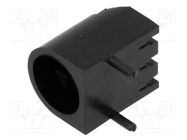 LED housing; 5mm; polyamide; angular; 3 PIN; black; UL94V-2 FIX&FASTEN