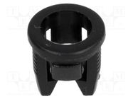 LED holder; 5mm; one-piece; black; UL94V-2; L: 8mm; Mat: polyamide FIX&FASTEN