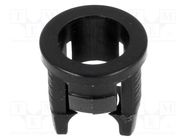 LED holder; 5mm; one-piece; black; UL94V-2; L: 8mm; Mat: polyamide FIX&FASTEN