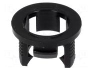 LED holder; 5mm; one-piece; black; UL94V-2; L: 6.1mm; polyamide FIX&FASTEN