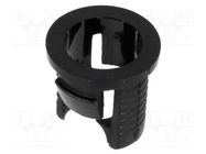 LED holder; 5mm; one-piece; black; UL94V-2; L: 7.1mm; Mat: polyamide FIX&FASTEN