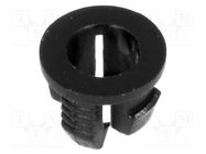 LED holder; 3mm; one-piece; black; UL94V-2; L: 4.6mm; polyamide FIX&FASTEN