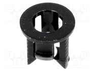 LED holder; 3mm; one-piece; black; UL94V-2; L: 5.6mm; Mat: polyamide FIX&FASTEN